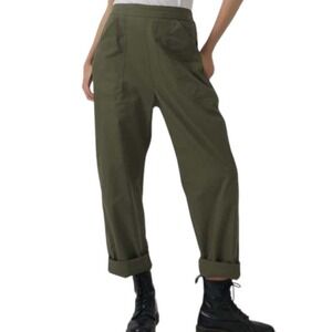 Heather Harlan straight green utility military cargo pant trousers xs designer